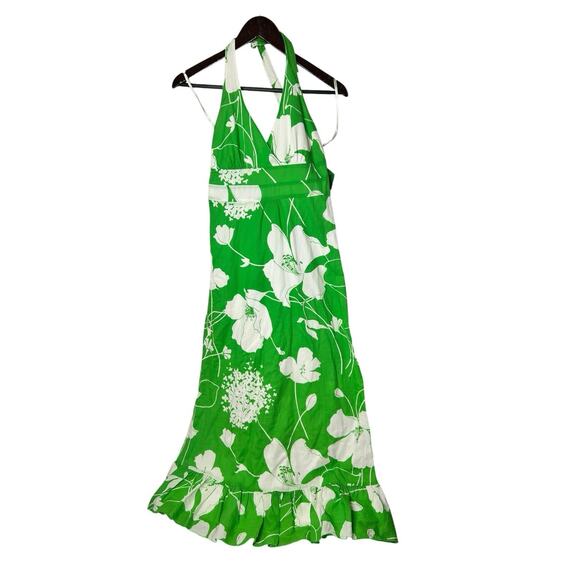 Anthropologie Odille Maxi Dress Floral Sundress Green White‎ Sz 2 Y2K Smocked - Picture 1 of 4